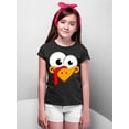 thumbnail image 3 of P&B Thanksgiving Silly Turkey Face Youth T-shirt, Youth XL, Black, 3 of 5
