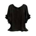 thumbnail image 2 of Black Tshirts for Womens Plus Size Tops Tunic Short Sleeve Crew Neck Shirts Casual Soft Blouse 1XL 5XL Summer Tops, 2 of 4
