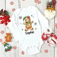 thumbnail image 1 of Hombre de jengibre personalizado con nombre, mameluco para bebé, fiesta de Navidad, traje para recién nacido, mameluco para niño pequeño, ropa de manga larga para bebé, 1 of 5