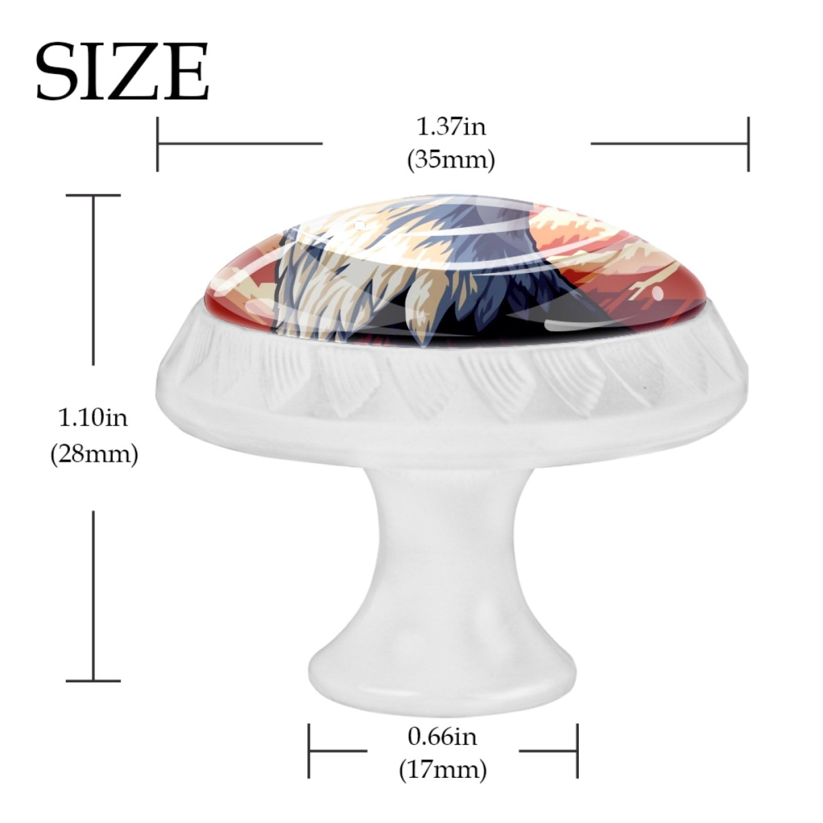 4 Pcs Eagle Knobs for Kitchen Cabinet Cupboard Dresser Bookcase Drawer Pulls Handles Round Home Decor