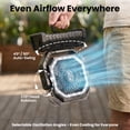 thumbnail image 2 of DAYBETTER 3-in-1 Portable Camping Misting Fan with Remote, 10000mAh Rechargeable Battery, 350mL Water Tank, 4-Speed Auto-Oscillating Tent Fan with LED Light & Power Bank for Patio, Beach, Outdoor, 2 of 7
