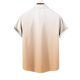 thumbnail image 5 of Mens Casual de Manga Corta Botón Abajo Camisas Gira Cuello Gradación Blusa de Impresión, Suelto Ajuste Poliéster Camisa de Verano, Lavado a Mano Casual, 5 of 6
