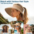 thumbnail image 4 of Visera de paja de playa enrollable de ala ancha para mujer, modelo Sun Hats NPJY, 4 of 7