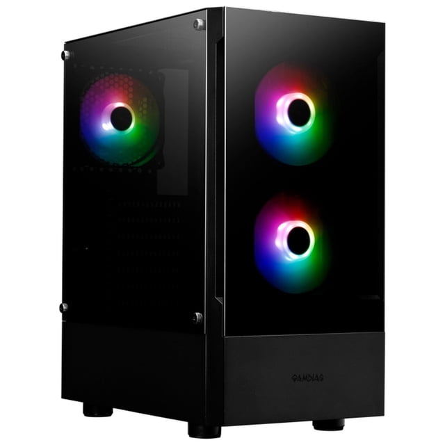 Gabinete Gamer Gamdias TALOS E3 ATX 3 Fan Cristal templado negro