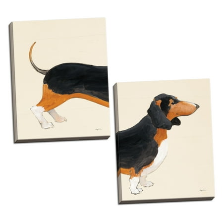 Gango Home Decor Contemporary My Best Friend Dachshund II & III by Avery Tillmon (Ready to Hang); Two 16x20in Hand-Stretched