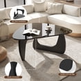 thumbnail image 6 of Daluvenix Modern Glass Coffee Table Triangle Coffee Table for Living Room with Glass Top and Wood Base, 6 of 9