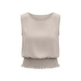 thumbnail image 3 of Posijego Women's Boho Tank Tops Elastic Smocked Waist Sleeveless Casual Summer Linen Tank Tops for Women, 3 of 8
