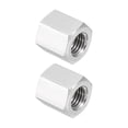 thumbnail image 1 of Uxcell M10x1.25 Pitch 304 Stainless Steel Hex Coupling Nuts, 2 Pcs 16mm / 0.63" Length Fully Threaded Rod Coupling Nut Studding Connector Fasteners, Silver Tone, 1 of 7