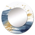thumbnail image 2 of Designart "Abstract in Dark Blue and Gold IV" Fractals Rund Mirror For Wall Decor - Large Blue Round Print Mirror - Round Traditional Mirror 29" x 29" Inch - Wall Mounted Round Large Mirror, 2 of 5