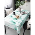 thumbnail image 6 of Teal Spring Floral Table Cloth, Summer Botanical Watercolor Vintage Waterproof Tablecloth for Rectangle Tables, Reusable Washable Fabric Table Cover for Restaurant Kitchen Dining Tables 60"x120", 6 of 6