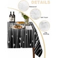 thumbnail image 2 of Black Flower Table Cloth, Geometric Stripes Gradient Simple Branch Waterproof Tablecloth for Square Tables, Reusable Washable Fabric Table Cover for Restaurant Kitchen Dining Tables 60"x60", 2 of 6