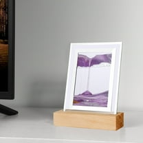 Moving Sand Art Table Lamp Green Square Design USB Powered Night Light - 360 Rotation Home Bedroom Decor Office Desk Gift Idea(Purple-5.9x1.77x7.87in)