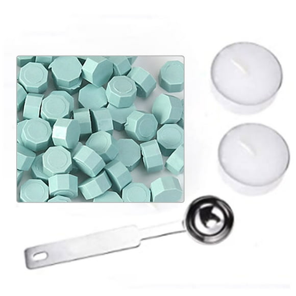 Maoww Sealing Wax Wax Seal Beads Widely-used DIY Wax Seal Stamp Kit Easy to Use and Clean Decoration Gift Crafts with Vintage Luster Sky blue