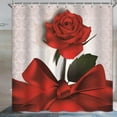 thumbnail image 4 of Red Rose Shower Curtain Beautiful Elegant Red Rose Tied with Bow Print Shower Curtain for Woman Girls Valentine''s Day Water Repellent Polyester for Bathroom 72W x 72L inch, 4 of 6