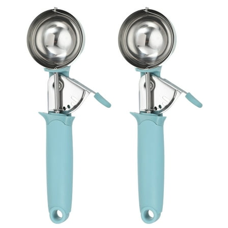 2pcs Cookie Scoops, Ice Cream Scoop with Trigger for Baking Cookie Dough Kitchen Gadget, Blue