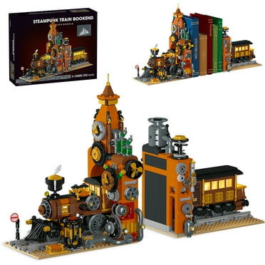 Train Lighting Building Bricks Set, 1252 Pcs Steampunk Ore Train LED Light Building Set Gift Display Kit for Adults and Teens