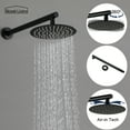 thumbnail image 4 of Boyel Living 8 in. Wall Mount Fixed Shower Head for Barthroom 1 Spray Patterns with 2.1 GPM with Valve Included in Matte Black, 4 of 7