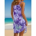 thumbnail image 3 of ZOELNIC Women's Boho Turtle Print Midi Dress Sleeveless Crew Neck, Summer Casual Beach Dress, 2XL, 3 of 4