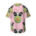 thumbnail image 5 of Uemuo Panda Avocado Pattern Cotton Linen Short Sleeve Shirts,Casual Lightweight Button Down Shirts,Vacation Beach Summer Tops-3X-Large, 5 of 7