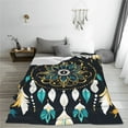 thumbnail image 5 of Bingfone Boho Dreamcatcher Print Flannel Fleece Blanket Throw Blanket for Bed,Sofa,Couch,Travel,Camping(60"x50" ), 5 of 8