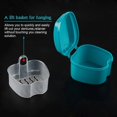 thumbnail image 3 of Blue Denture Case, Denture Cup with Strainer, Denture Bath Box False Teeth Storage Box with Basket Net Container Holder for Travel, 3 of 5