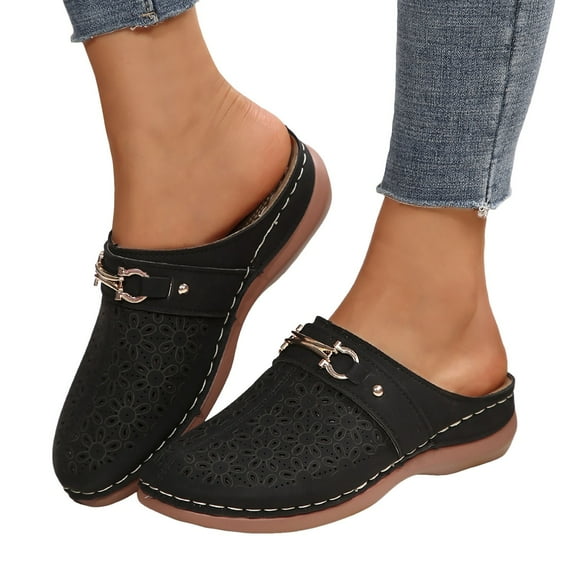 Wedge Clogs Mules for Women 2025 Comfortable Orthopedic Closed Toe Walking Slip on Sandals Outdoor Slippers
