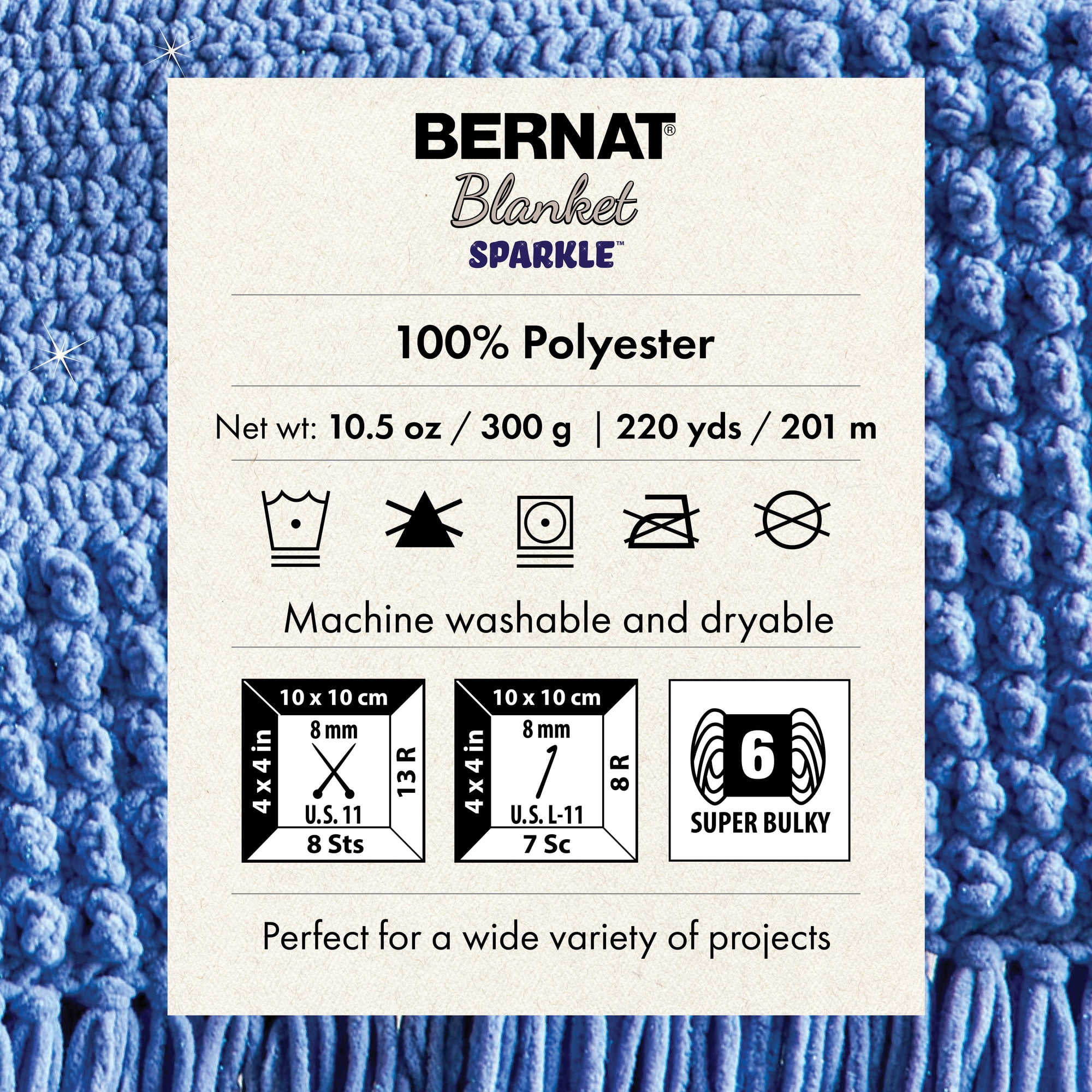 Bernat Couverture Sparkle Yarn, 10,5 oz (300), super volumineux, polyester