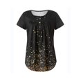 thumbnail image 2 of Sunloudy - Camiseta larga con cuello henley para mujer, camisetas de manga corta con estampado de flores, rayas, llamas y oro Sunloudy  S M L XL XXL, 2 of 8