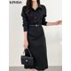 thumbnail image 4 of VONDA-vestido de oficina elegante para mujer, vestido Midi informal de manga larga, Color liso, para verano, 2024, 4 of 5