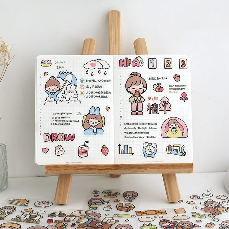 PrettyBuggy Journal Stickers 61 pcs Quote Style Diary Notebook
