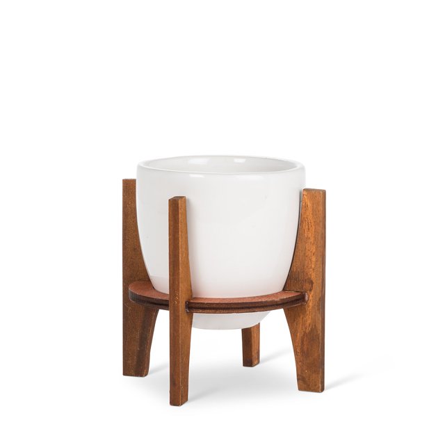 Petit Pot avec Support pour Plante en Bois