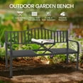thumbnail image 5 of Naipo Outdoor Metal Garden Bench 59" Patio Bench with Built in Table Park Bench, Outside Bench Weather Proof Front Porch Bench, 500lbs, 5 of 14