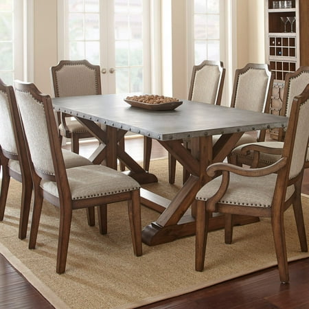 Steve Silver Wayland Zinc Top Dining Table In Driftwood Steve Silver Wayland Zinc Top Dining Table In Driftwood
