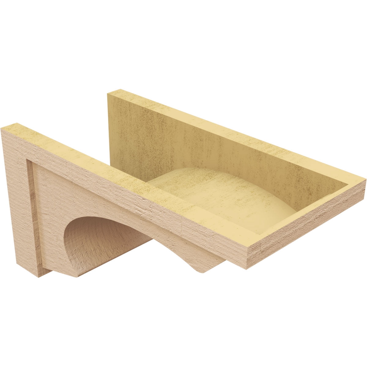 12"W x 24"D x 12"H Wide Emerson Rough Cedar Woodgrain TimberThane Corbel, Primed Tan