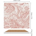 thumbnail image 2 of GZHJMY Square Drink Coasters 2 Pcs Pink Pastel Marble Texture Absorbent Ceramic Coffee Coasters for Drinks with Cork Base Housewarming Gift for Home Decor, 2 of 6