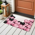 thumbnail image 4 of 2x3 Ft Entryway Area Rug, Valentine's Day Kitchen Rug Runner Washable Floor Mat, Romantic Love Heart Ballons Pink and Black Non Slip Indoor Door Mat Throw Carpet for Bathroom Living Room Bedroom, 4 of 8