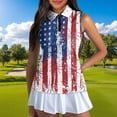 thumbnail image 3 of Aplkyhs Matching Golf Shirts for Couple American Flag Firework Quarter Zip Golf Tennis Tank Top Moisture Wicking Breathable Fabric Racerback Design Suitable for Tennis Enthusiasts, 3 of 6