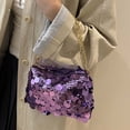 thumbnail image 5 of Women's Sparkly Sequin Crossbody Purse Evening Clutch Handbag Bag with Chain Strap, 5 of 6