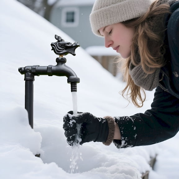 HIBIBUD Frost Proof Yard Hydrant,Freestanding Garden Water Column with Faucet,Frost Free Outdoor Faucet for Garden,Farm,Pasture,School,and Backyard,Water Hydrant