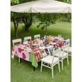 thumbnail image 3 of Outdoor Tablecloth with Umbrella Hole and Zipper, Valentine's Day Rectangle Table Cloth 60x102 Inch Waterproof Tablecloth, Watercolor Funny Dogs Love Roses Spring Pink Picnic Table Cover for Patio, 3 of 7