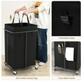 thumbnail image 4 of 40 Gal Large Laundry Hamper with Lid, Rolling Laundry Basket with Wheels, Oxford Fabric Dirty Clothes Hampers with Removable Laundry Bag & Metal Frame for Bedroom, Laundry Room, Bathroom, Dorm(Black), 4 of 12