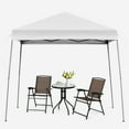 thumbnail image 3 of Patiojoy 10x10 ft Pop up Canopy Tent One Person Set-up Instant Shelter with Central Lock W/ Roll-up Side Wall White, 3 of 8