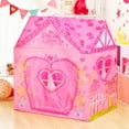 thumbnail image 2 of POCO DIVO Floral Princess Castle Girls Pink Palace Play Tent Kids Pretend Fairy Playhouse, 2 of 5
