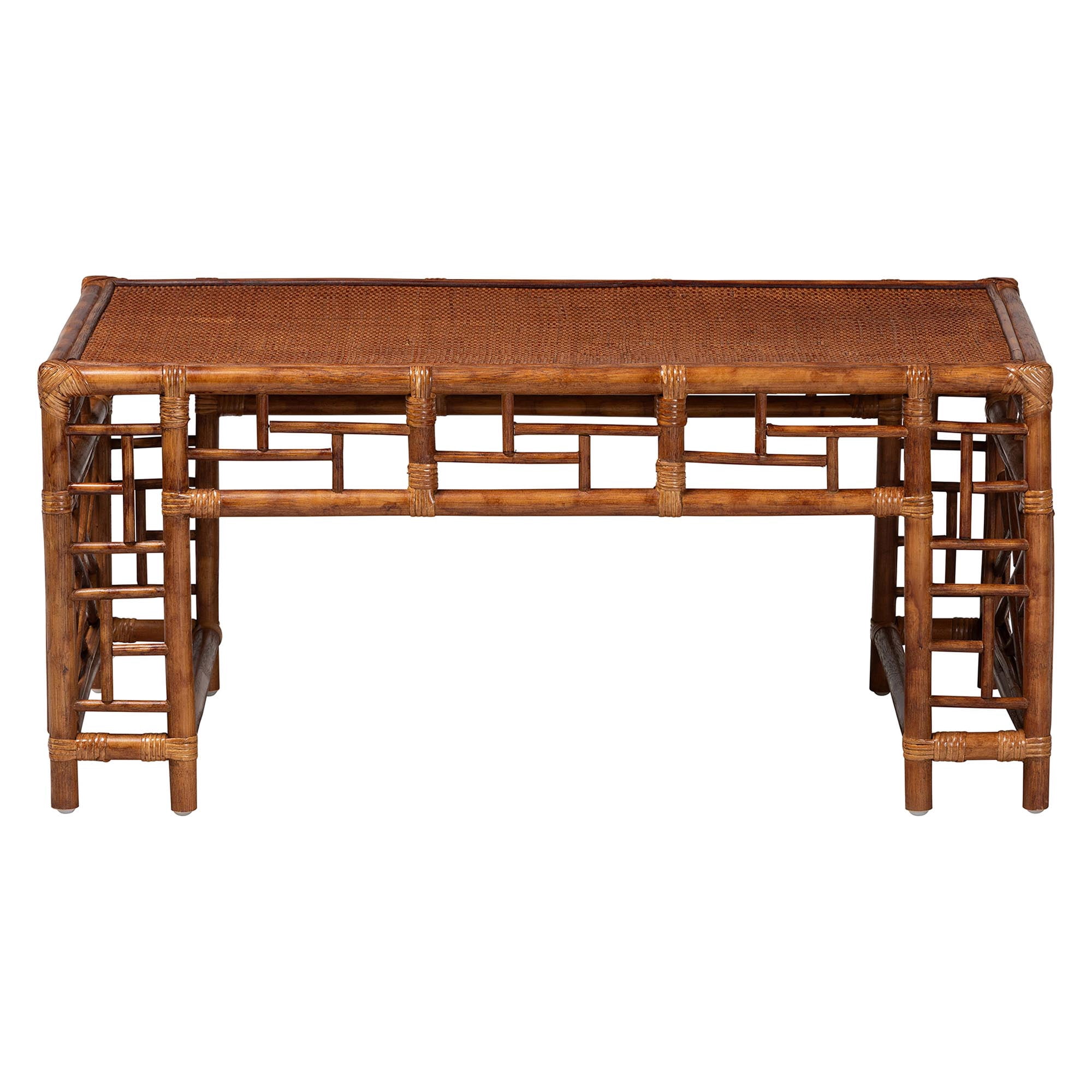 bali & pari Wahid Boho Coffee Table, Marbled Tortoise Brown