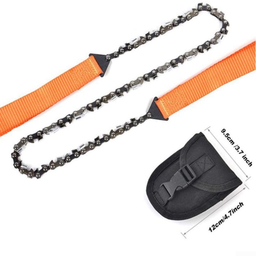Portable Survival Chain Saw Chainsaw Emergency Camping Pocket Hand Tool Pouch US 