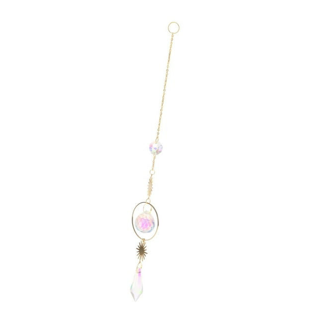 Lámpara colgante de cristal con forma de flor de la vida y bola de cristal. D