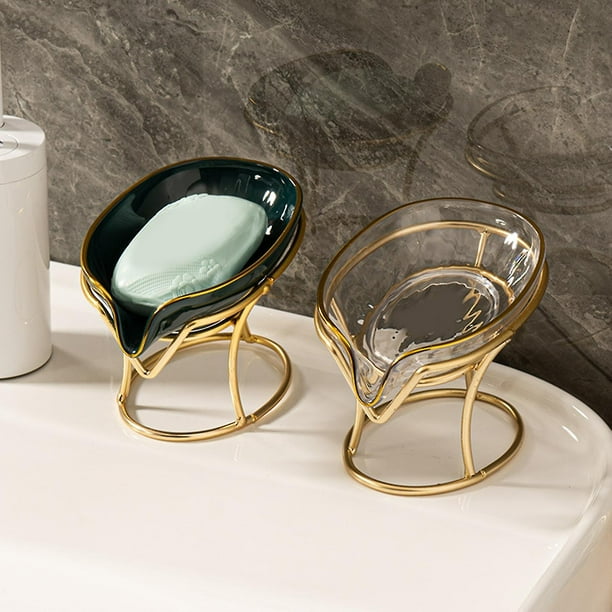 Soporte de caja de jabón de lujo, soporte para jabón de drenaje, jabonera para ducha de baño, autodrenante