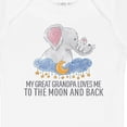 thumbnail image 4 of Inktastic My Great Grandpa Loves Me to the Moon and Back Elephants Boys or Girls Baby Bodysuit, 4 of 5