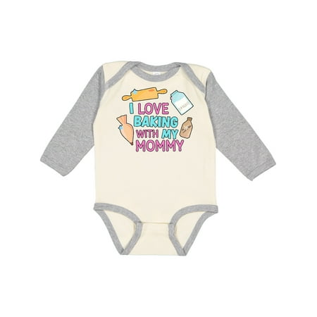 

Inktastic I Love Baking with My Mommy Gift Baby Girl Long Sleeve Bodysuit