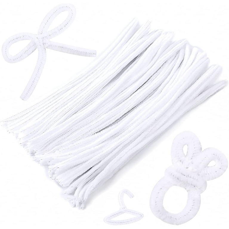 160 Pieces White Pipe Cleaners, Christmas Craft Pipe Cleaners